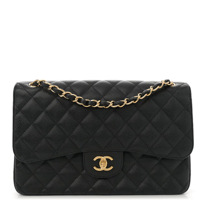 Chanel Caviar Quilted Jumbo Double Flap Black 1 of 10