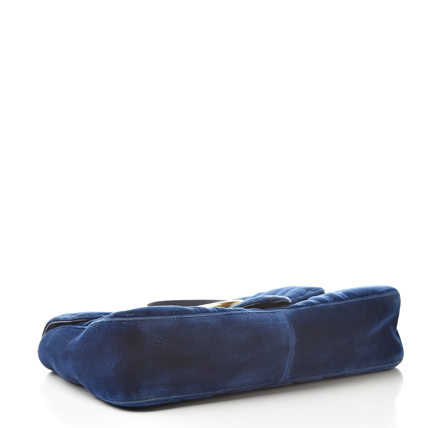 Velvet Matelasse Medium GG Marmont Shoulder Bag Cobalt Blue