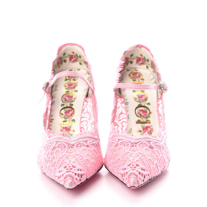 Gucci Lace Pizzo Venice Pumps 38.5 Sugar Pink 2 of 8