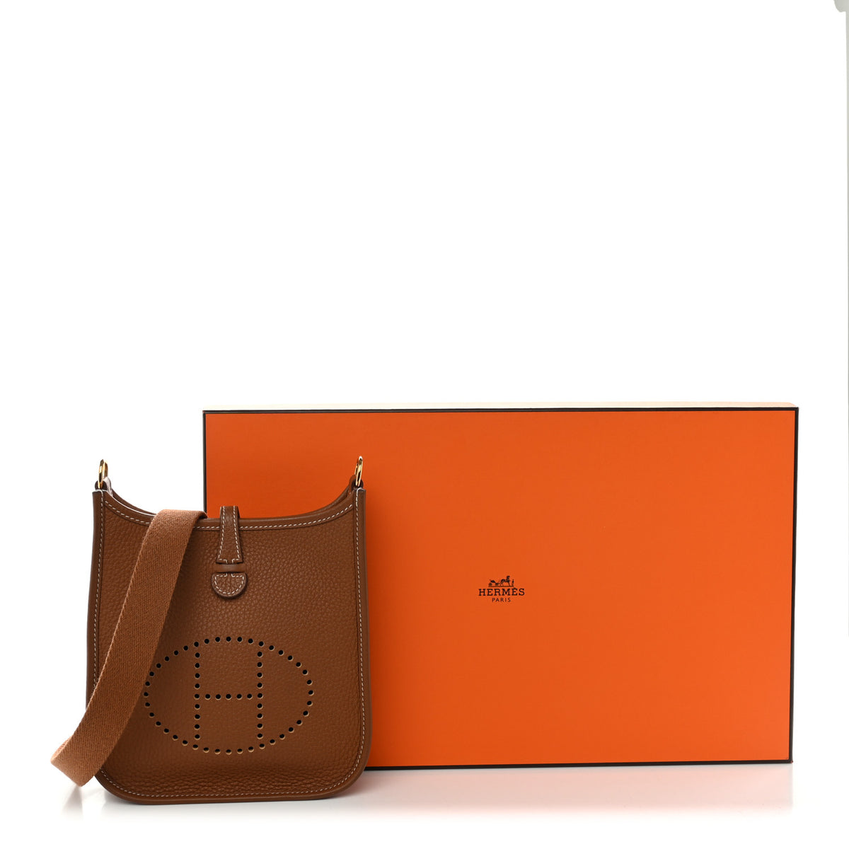 Hermes Taurillon Clemence Evelyne TPM Gold 11 of 11