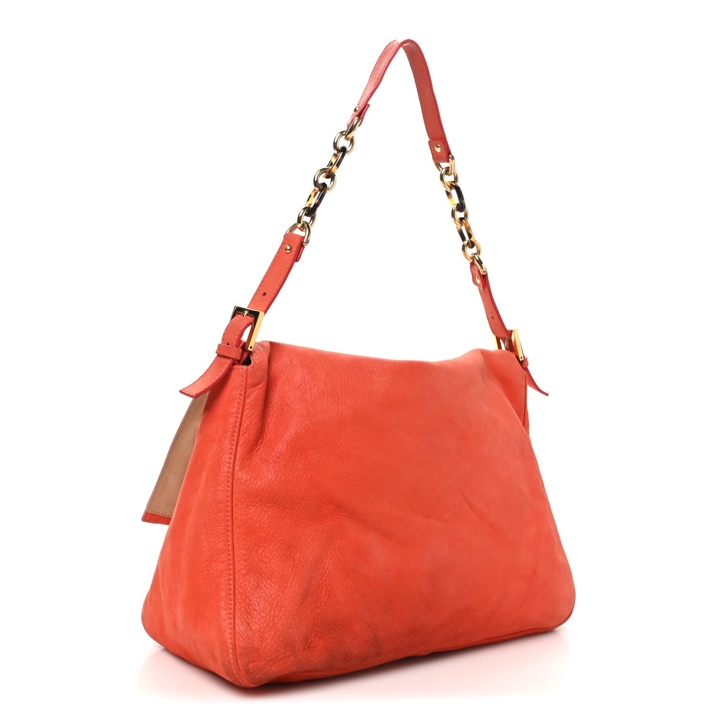 Fendi Nubuck Big Forever Mama Baguette Orange 2 of 10