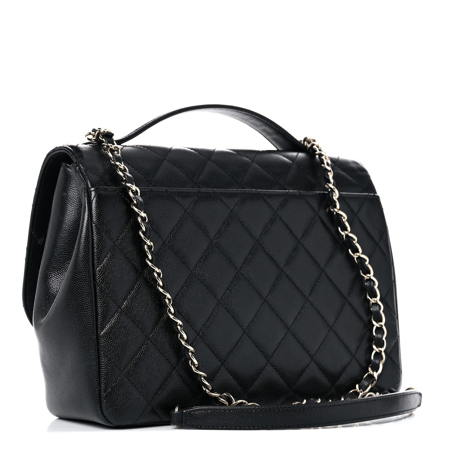 Caviar Quilted Large Business Affinity Flap Black
