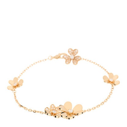 Van Cleef & Arpels 18K Yellow Gold Diamond Frivole 5 Flowers Bracelet 1 of 4