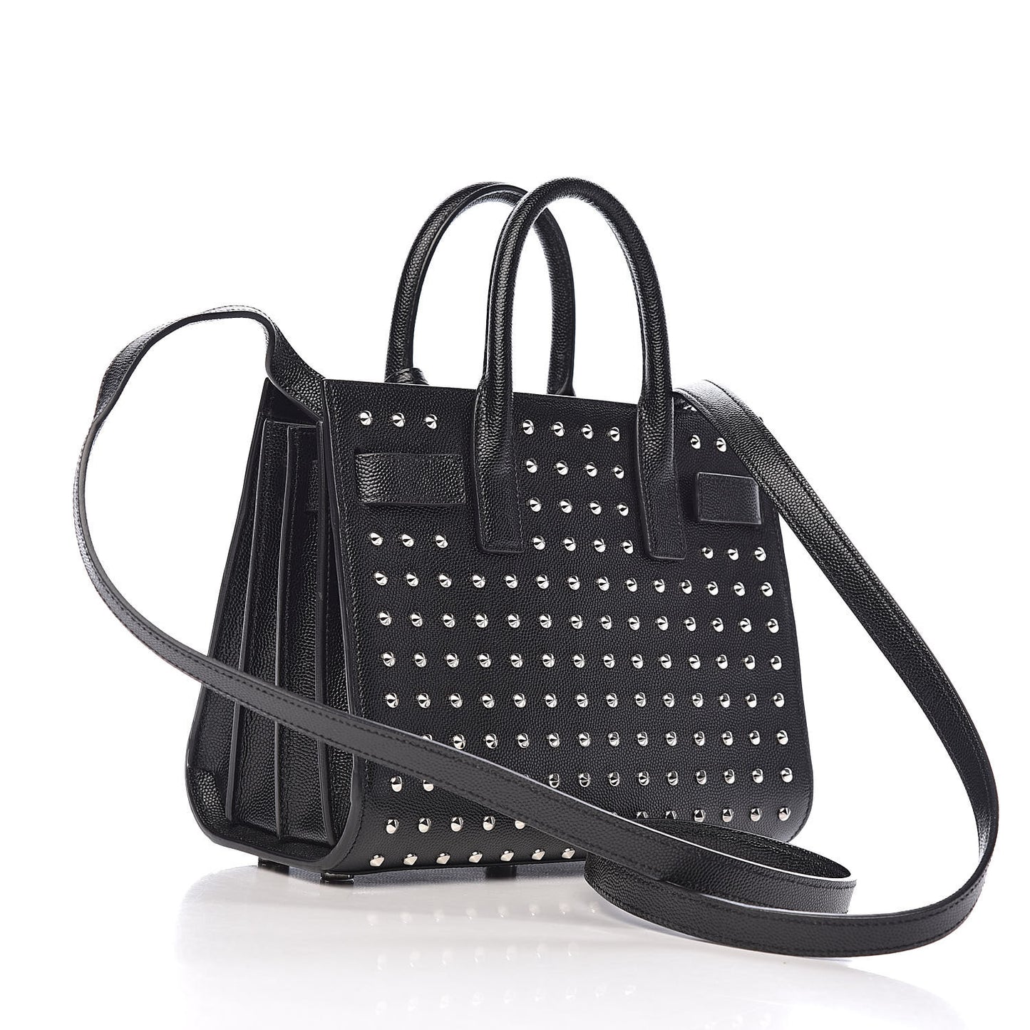 Calfskin Studded Nano Sac De Jour Black