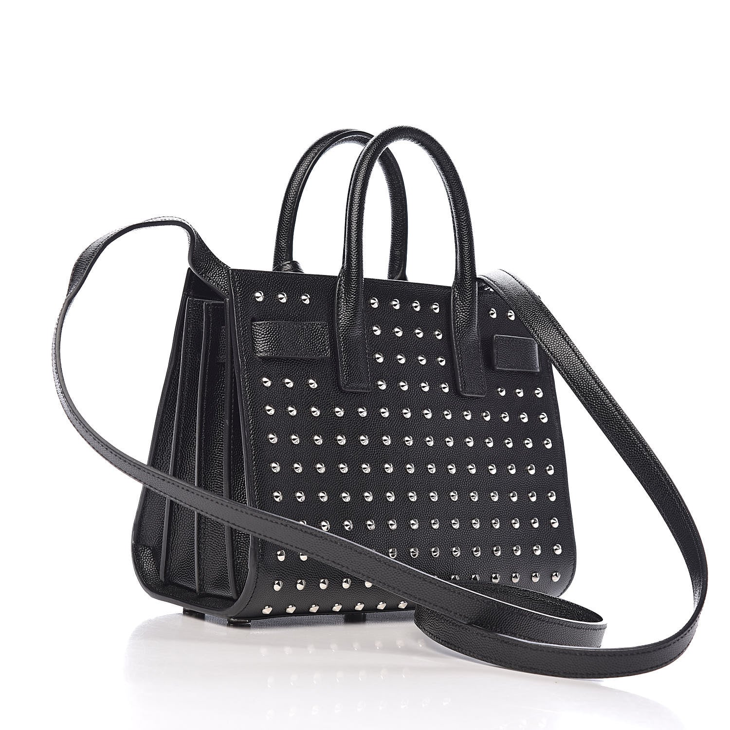 Saint Laurent Calfskin Studded Nano Sac De Jour Black 3 of 11