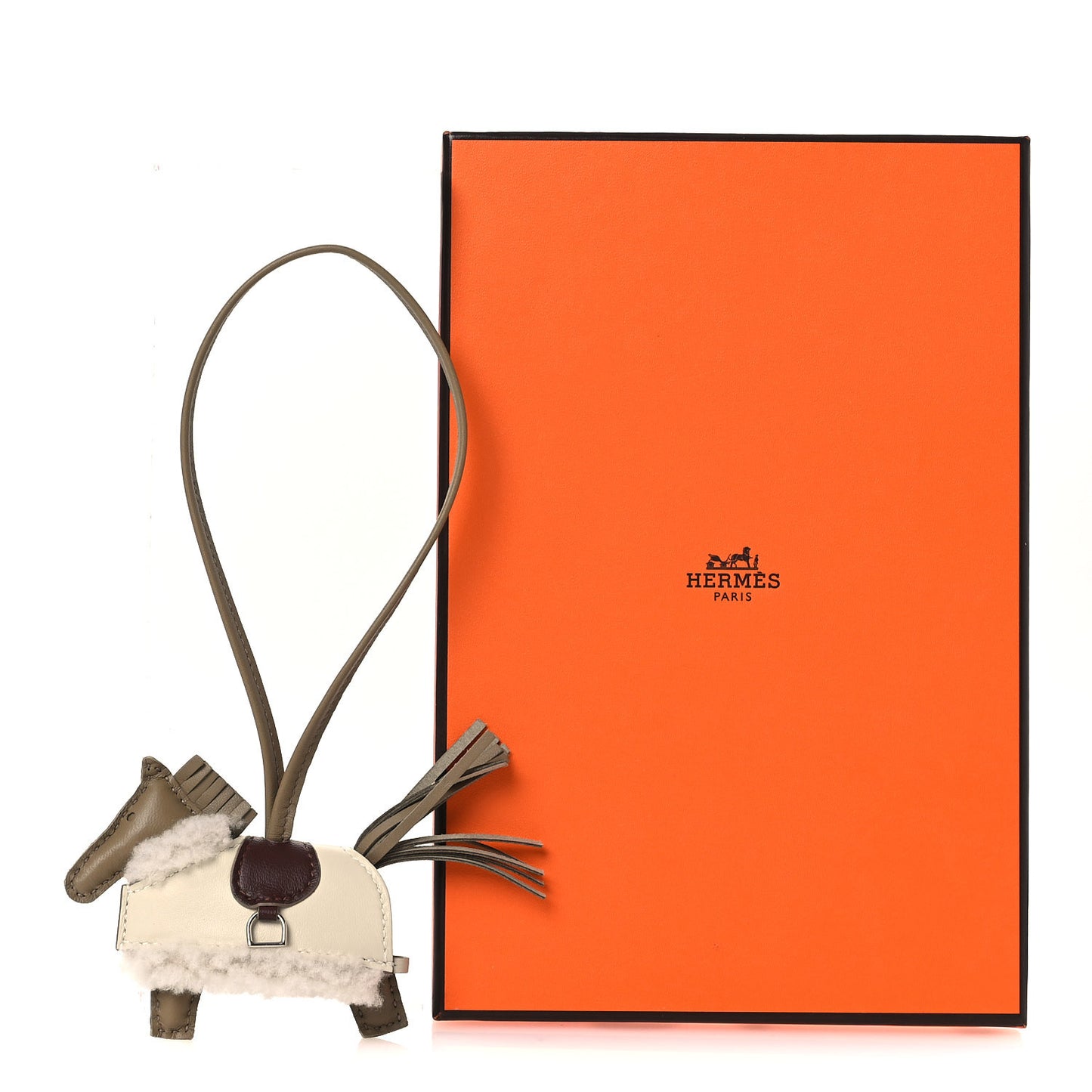 Milo Lambskin Merinos Wool Grigri Rodeo Robeo Plush Bag Charm PM Beige Marfa Terre Craie Ecru