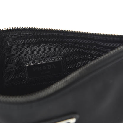 Prada Tessuto Nylon Saffiano Pocket Zippered Shoulder Bag Black 8 of 10
