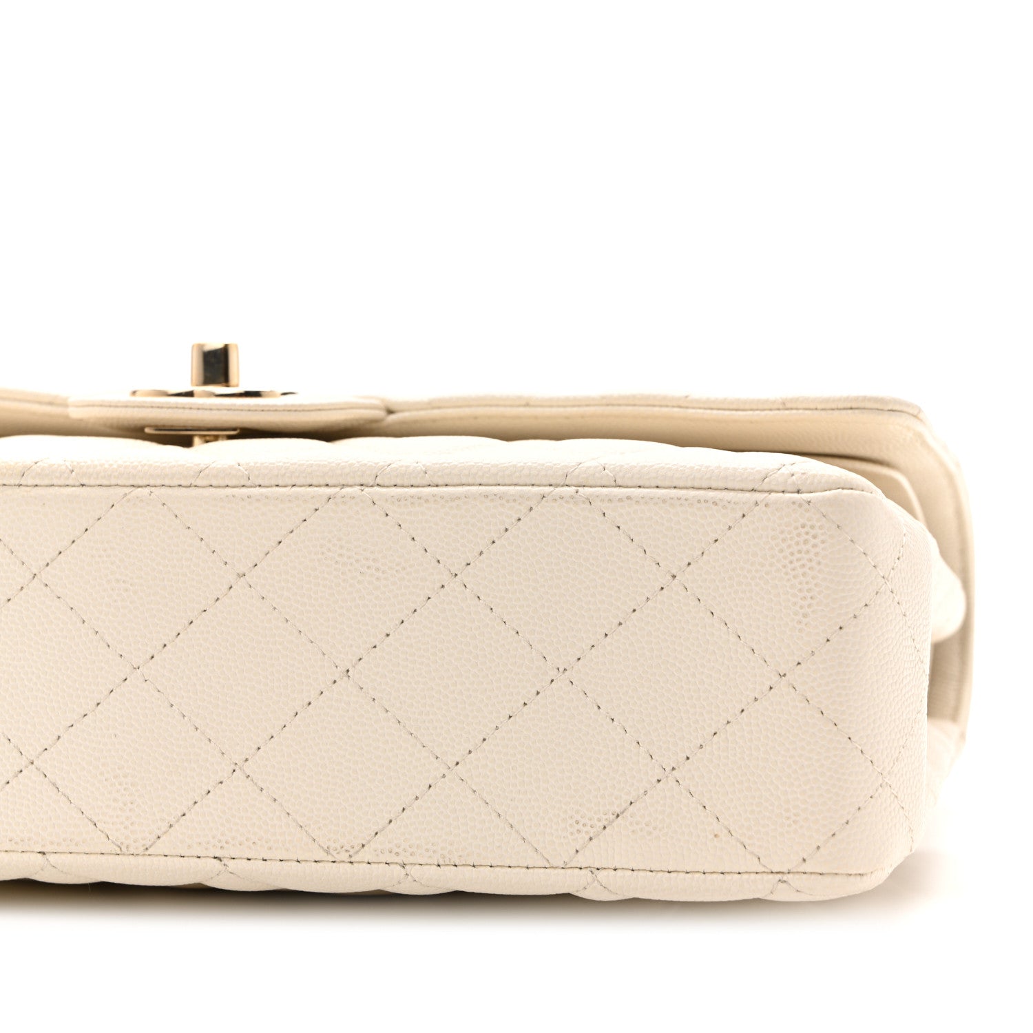 Chanel Caviar Quilted Medium Double Flap White 11 of 12