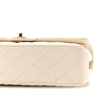 Chanel Caviar Quilted Medium Double Flap White 11 of 12