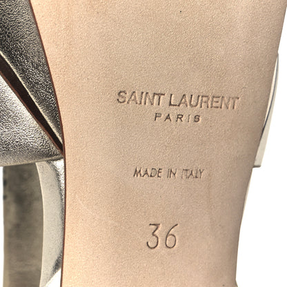Saint Laurent Metallic Nappa Tribute 75 Platform Sandals 36 Platino 8 of 10