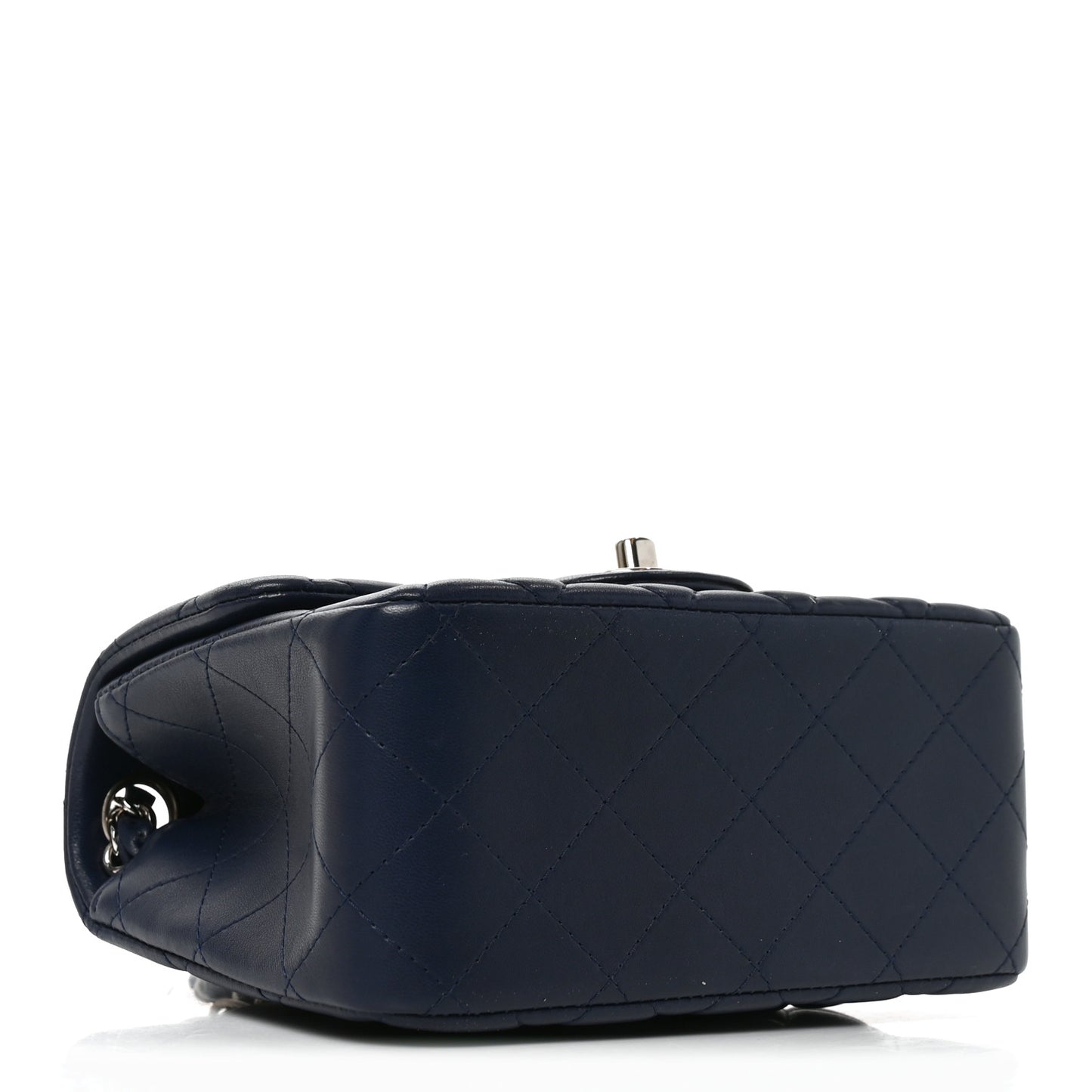 Lambskin Quilted Mini Square Flap Navy