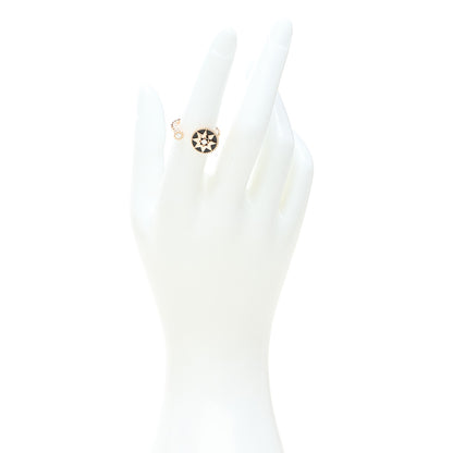 Christian Dior 18K Rose Gold Diamond Black Onyx Rose Des Vents Ring 52 6 2 of 6