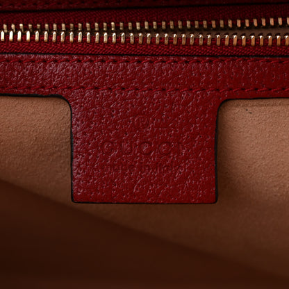 Gucci GG Supreme Monogram Flora Web Small Ophidia Top Handle Shoulder Bag Hibiscus Red 6 of 11