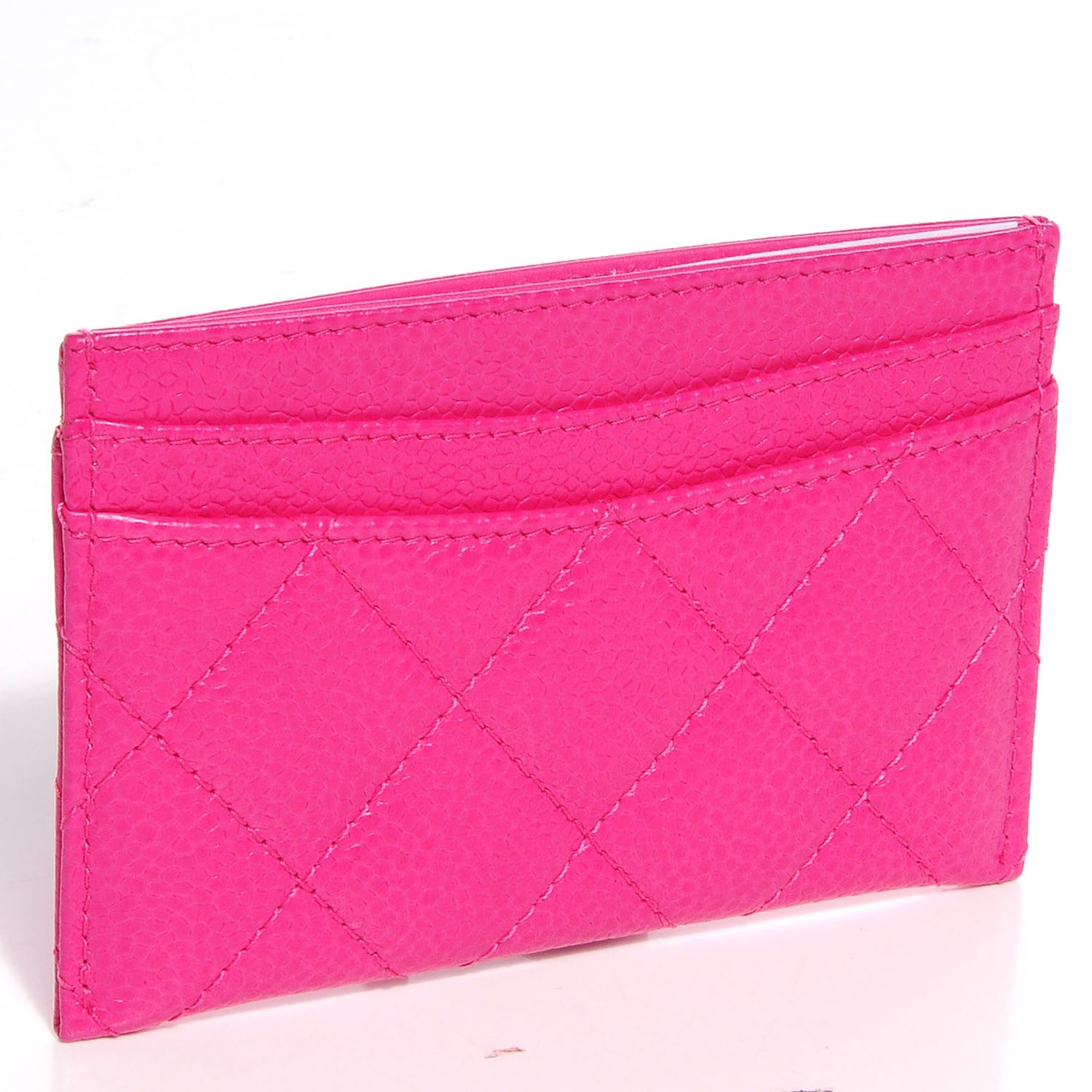 Chanel Caviar Quilted Card Holder Fuchsia 3 of 9