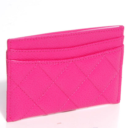Chanel Caviar Quilted Card Holder Fuchsia 3 of 9