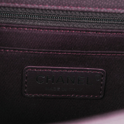 Chanel Washed Caviar Quilted Large Turn Around Ligne Flap Dark Purple 7 of 8