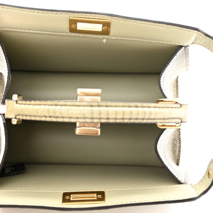 Fendi Lizard Togo Lucido Petite Peekaboo I SEE U Satchel Green Tea 5 of 11