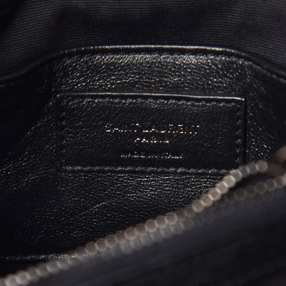 Saint Laurent Sheepskin Matelasse Chevron Monogram Medium College Bag Black 8 of 8
