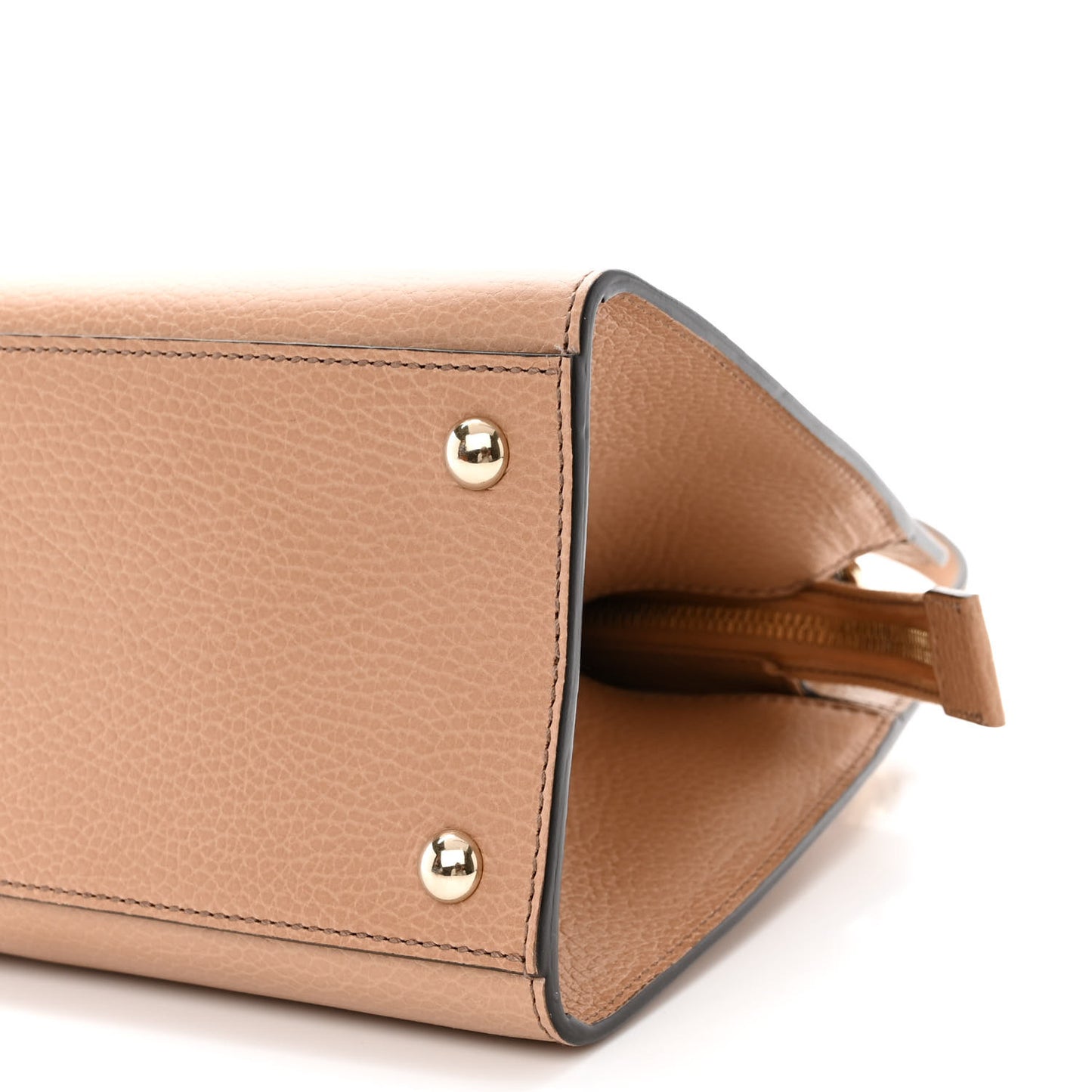 Dollar Calfskin Medium Soho Top Handle Satchel Camelia