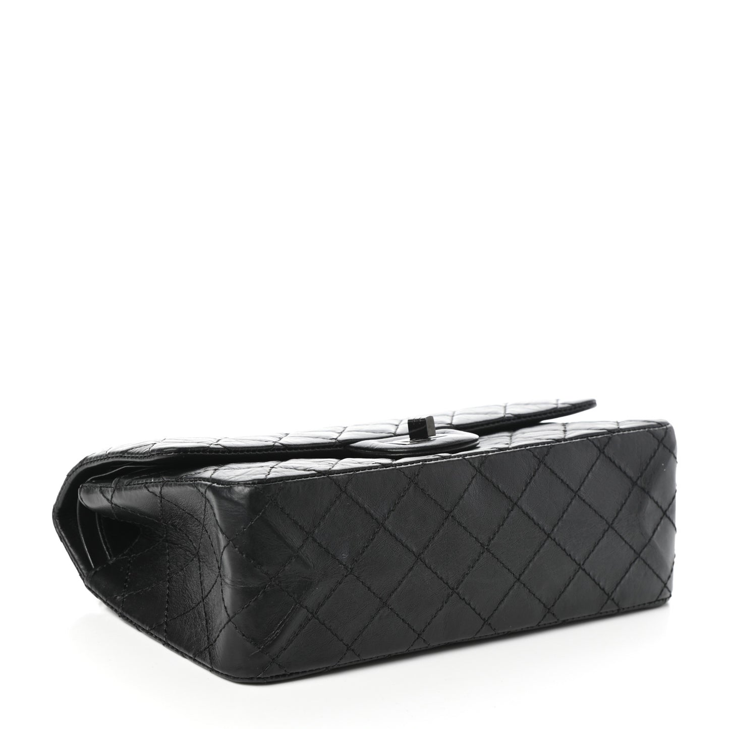 Aged Calfskin Quilted 2.55 Reissue 225 Flap So Black