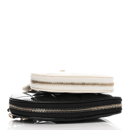 Chanel Patent Calfskin Resin Quilted CC Heart Clutch With Chain Black 4 of 13