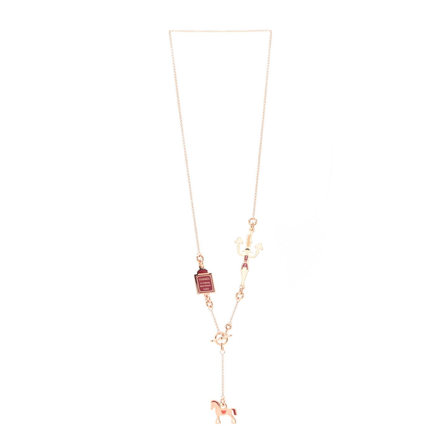 Metal Enamel Cheval Grand Parade Necklace Rose Gold
