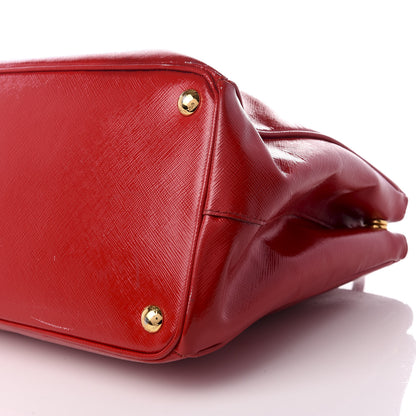 Prada Saffiano Vernice Medium Galleria Double Zip Tote Rosso 6 of 8