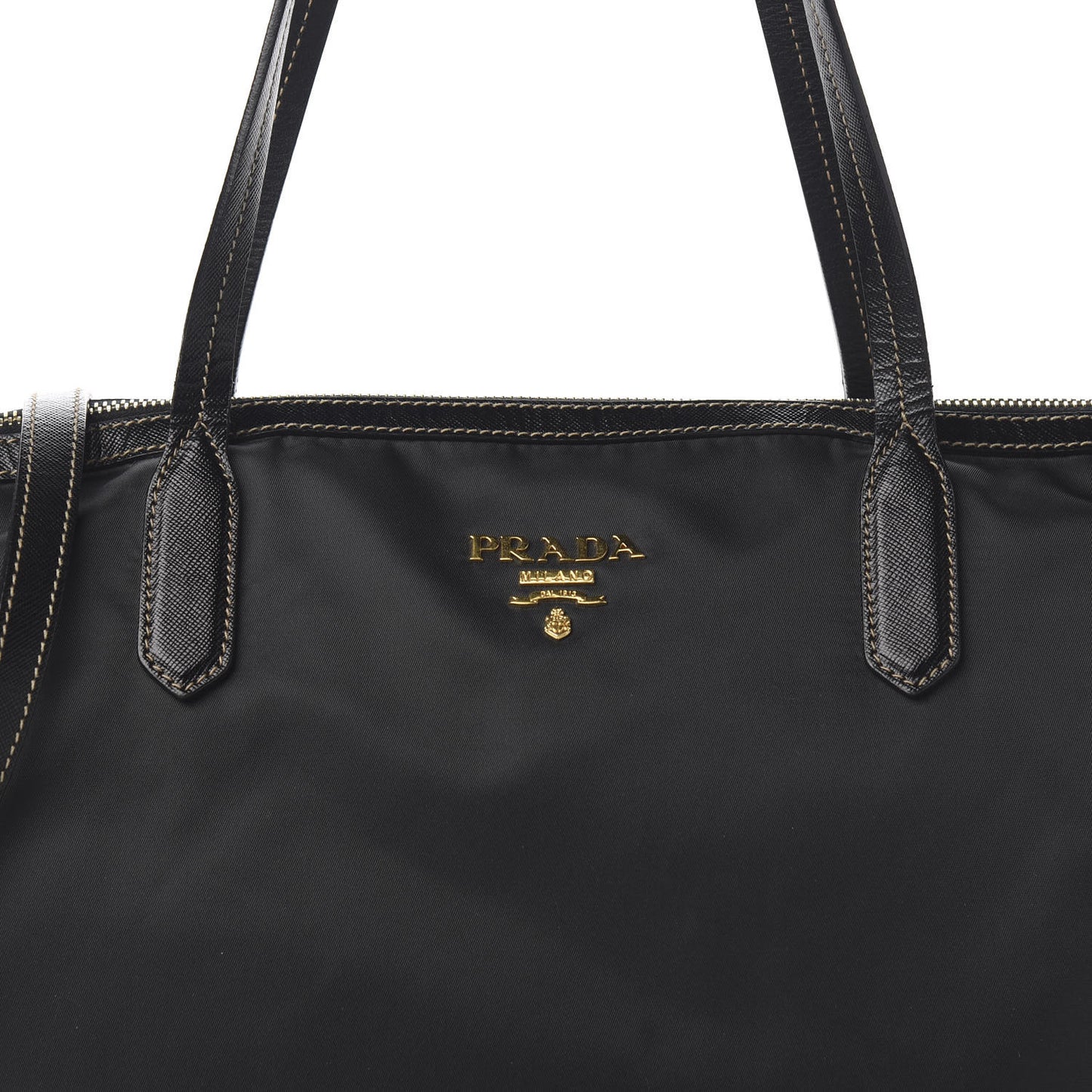 Tessuto Nylon Saffiano Tote Black