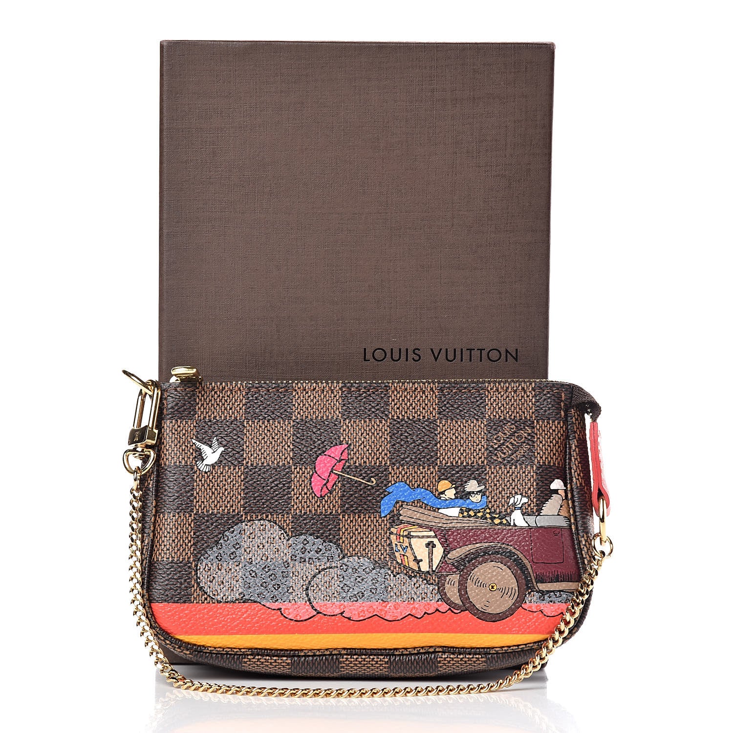 Louis Vuitton Damier Ebene 2015 Christmas Animation Mini Pochette Accessories 10 of 10