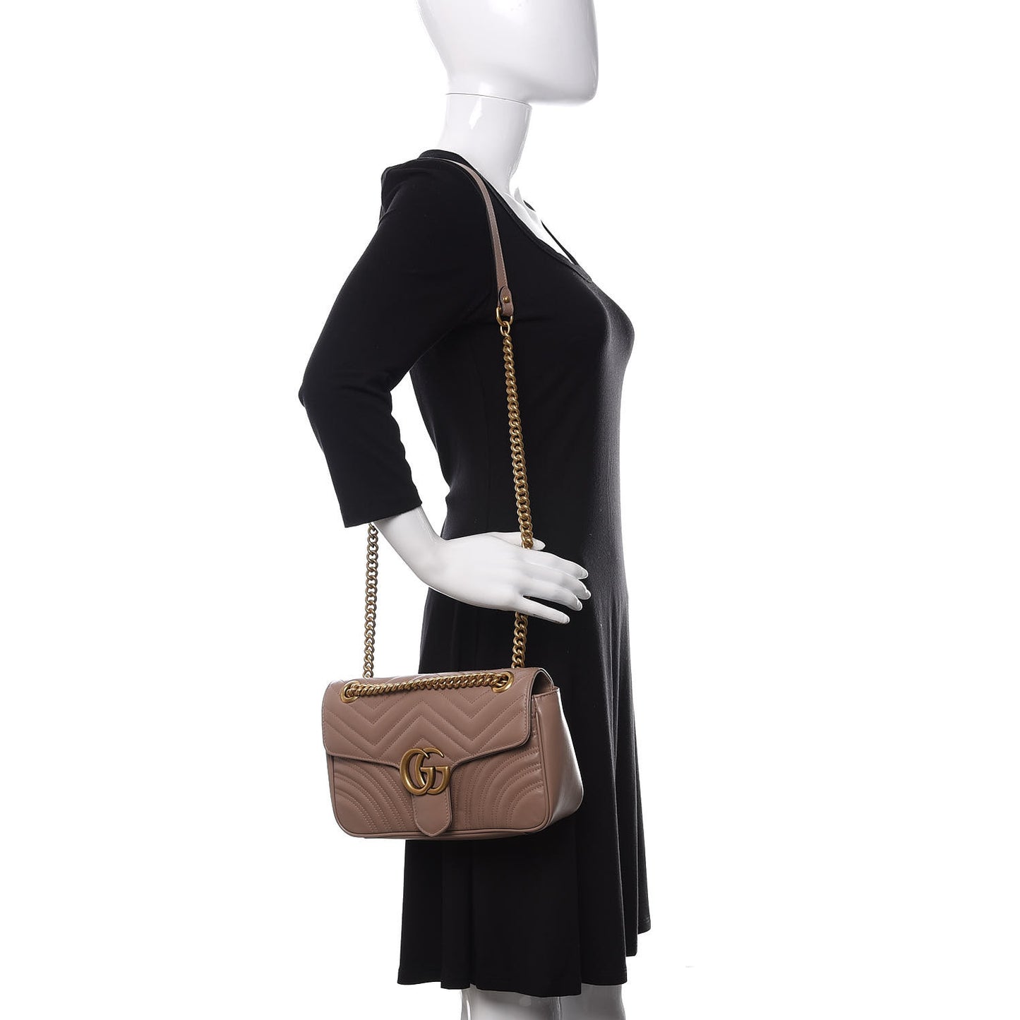 Calfskin Matelasse Small GG Marmont Shoulder Bag Porcelain Rose