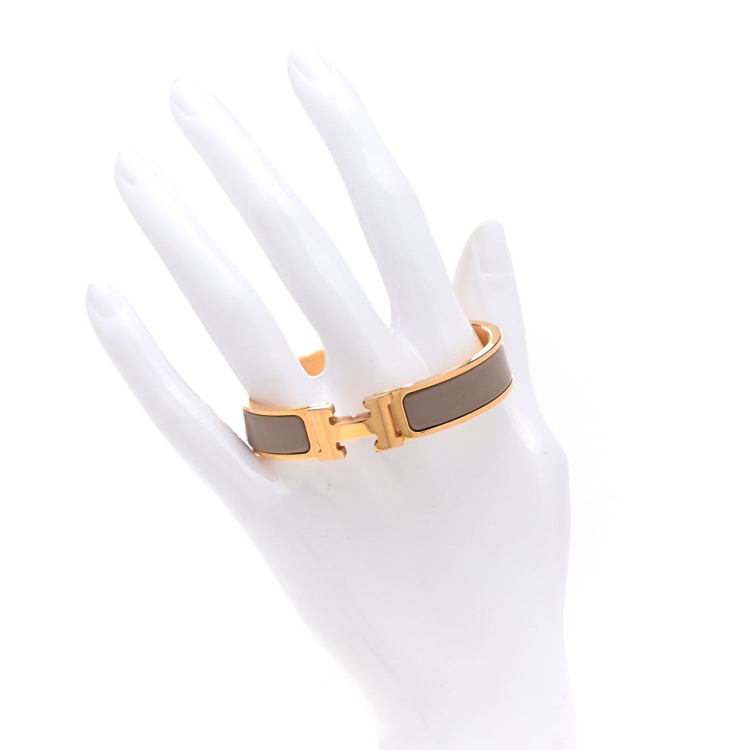 Hermes Enamel Narrow Clic Clac H Bracelet PM Marron Glace 2 of 5