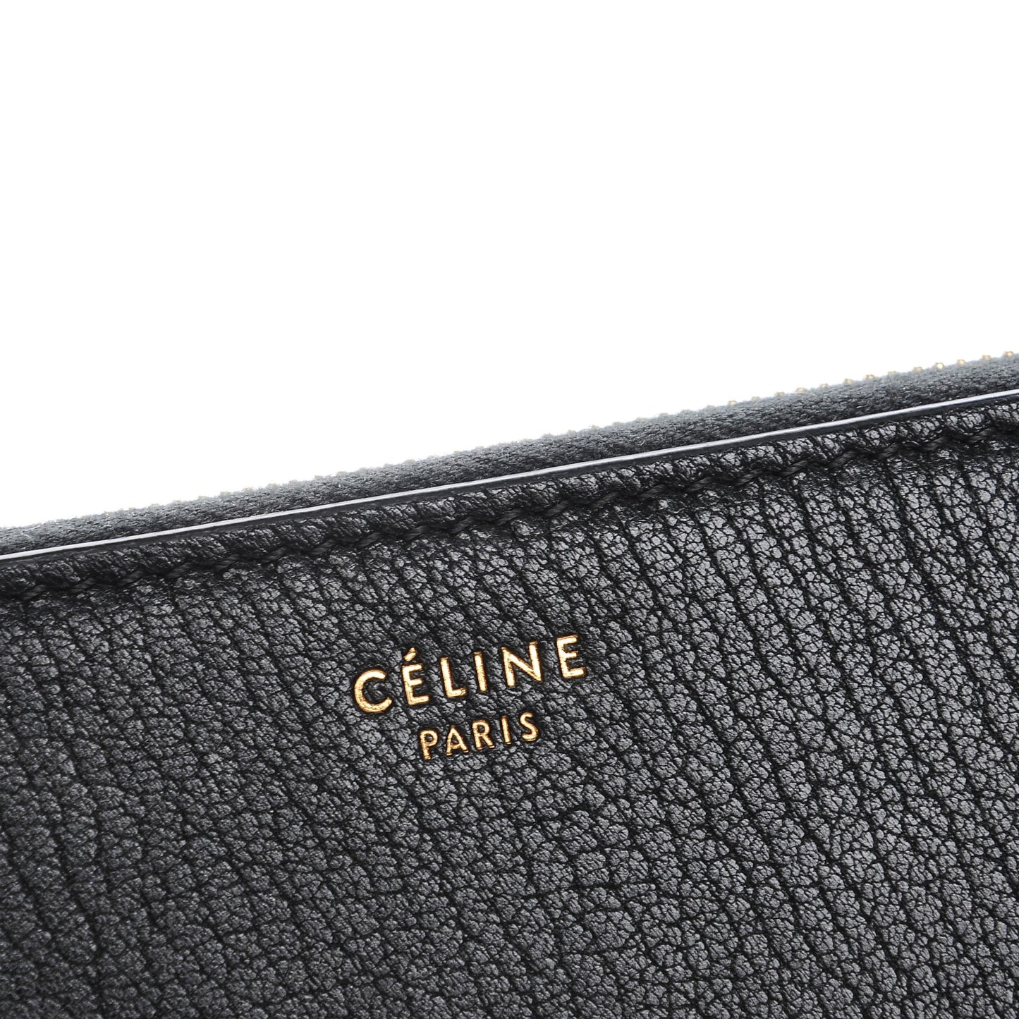 Shiny Goatskin Large Zip Around Multifunction Wallet Black