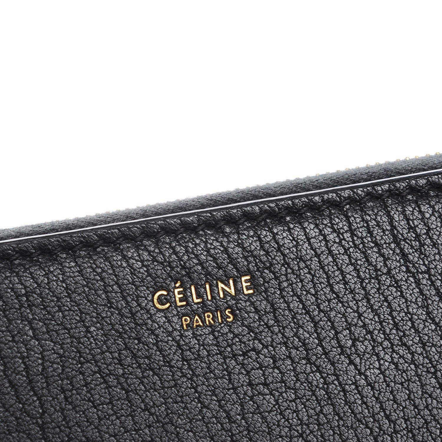 Celine Shiny Goatskin Large Zip Around Multifunction Wallet Black 8 of 8