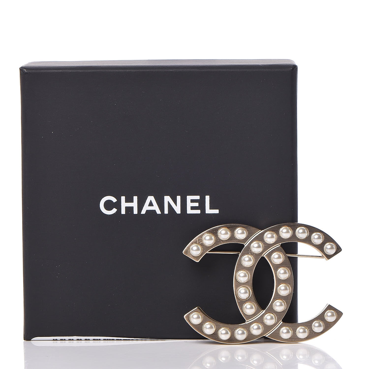 Chanel Pearl CC Brooch Light Gold 5 of 5