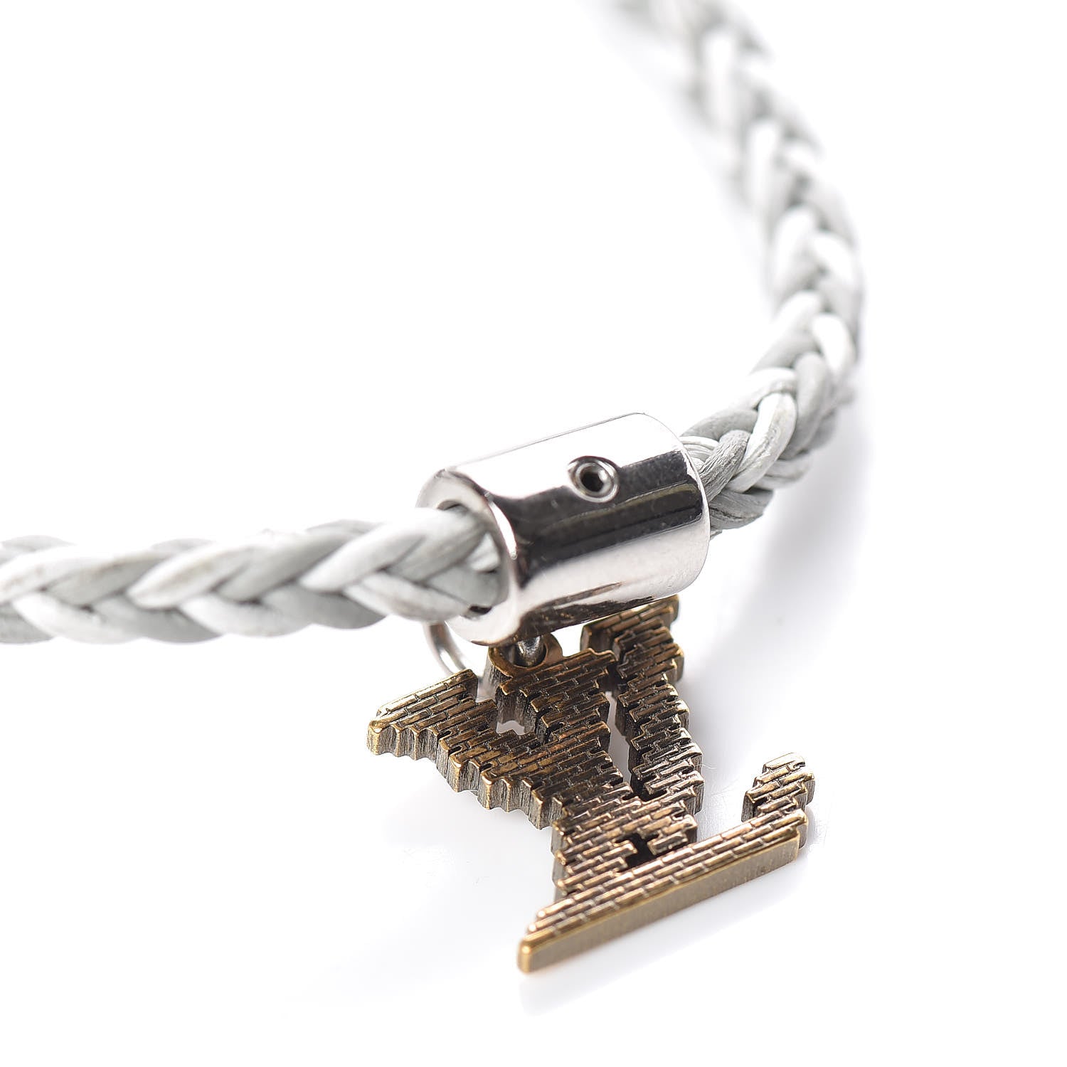 Louis Vuitton Calfskin Mens Charm Friendship Bracelet White 4 of 5