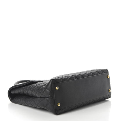 Chanel Caviar Quilted Large Coco Handle Flap Black 2 of 9