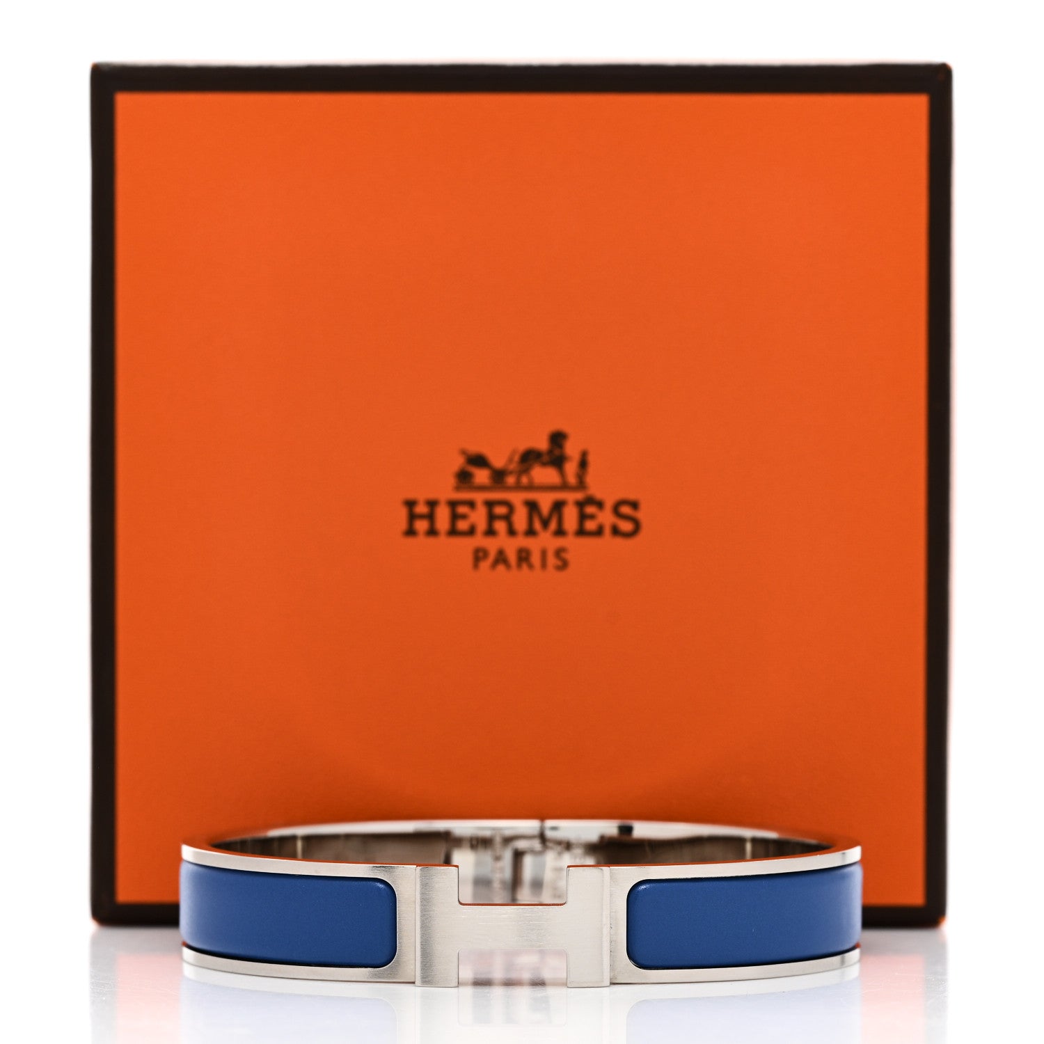 Hermes Matte Enamel Narrow Clic Clac HH Bracelet T5 Bleu Mediterranean 5 of 5