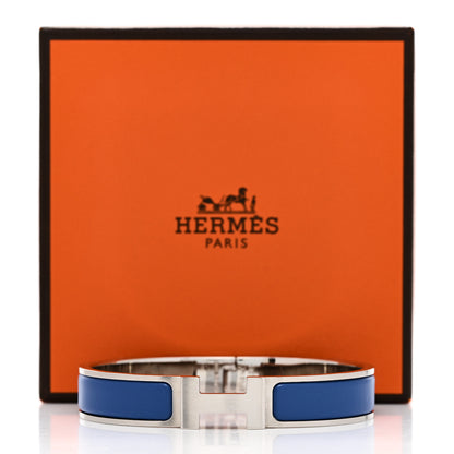 Hermes Matte Enamel Narrow Clic Clac HH Bracelet T5 Bleu Mediterranean 5 of 5