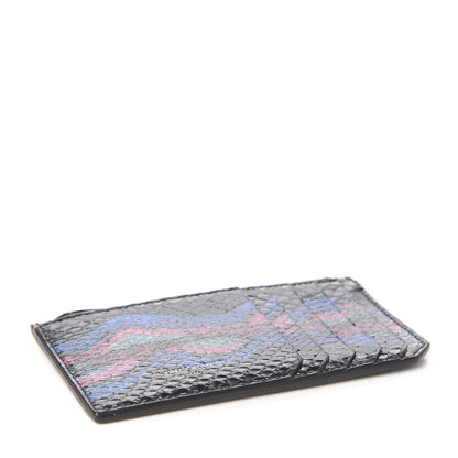 Saint Laurent Snakeskin 5 Fragments Zip Pouch Card Holder Black 3 of 7