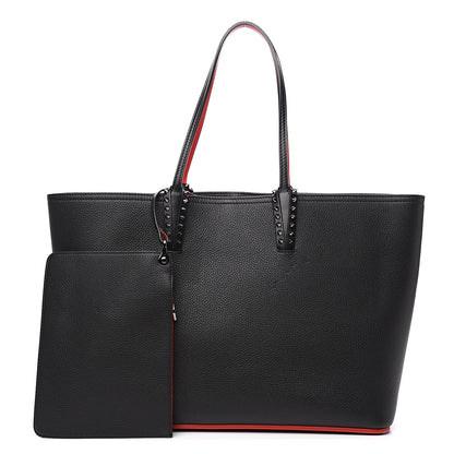 Christian Louboutin Calfskin Spikes East West Cabata Tote Black 1 of 10