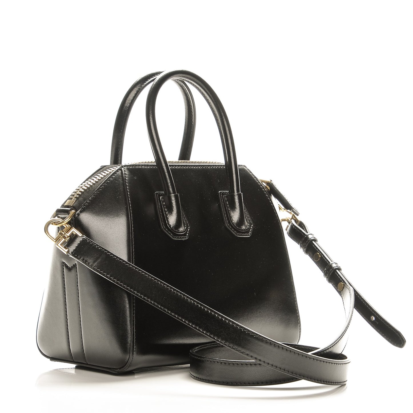 Shiny Lord Calfskin Mini Antigona Black