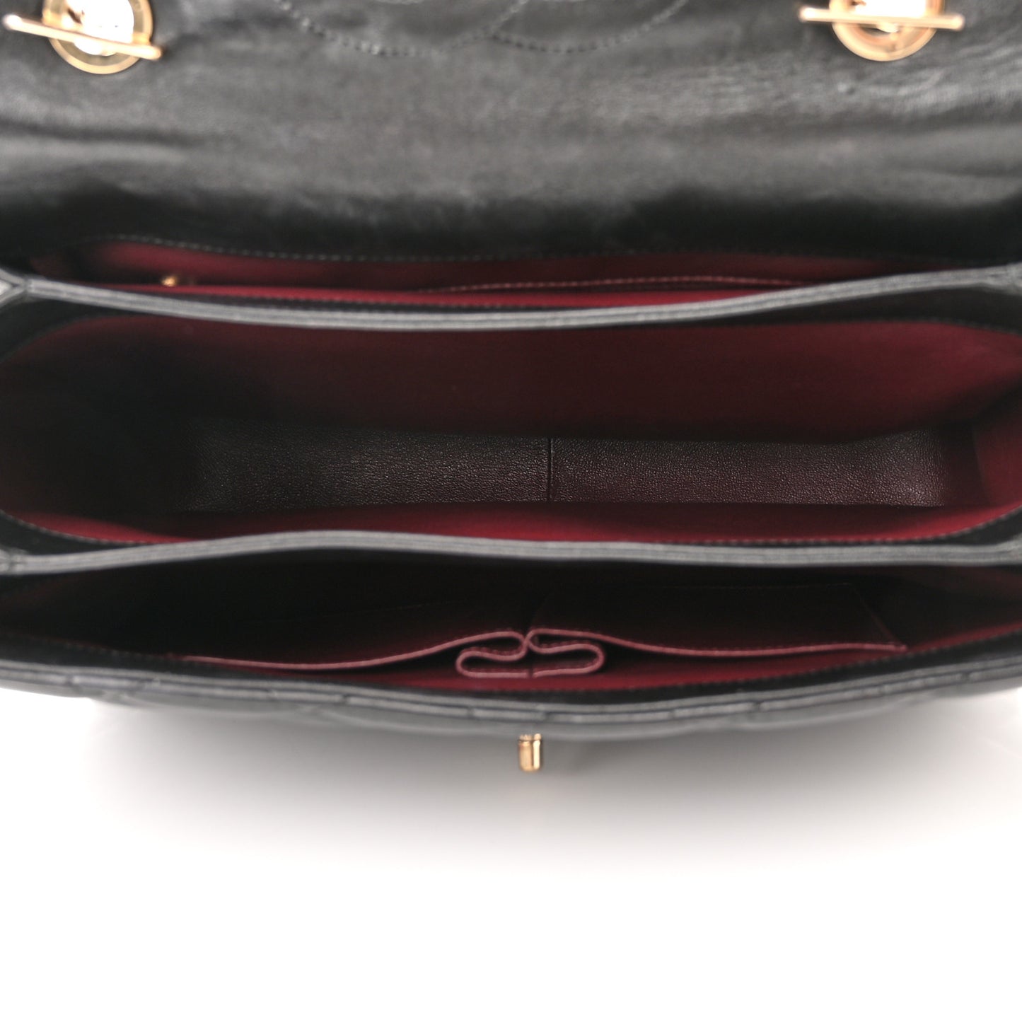 Lambskin Quilted Large Trendy CC Dual Handle Flap Bag Black