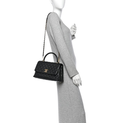 Chanel Caviar Quilted Small Coco Handle Flap Black 2 of 10