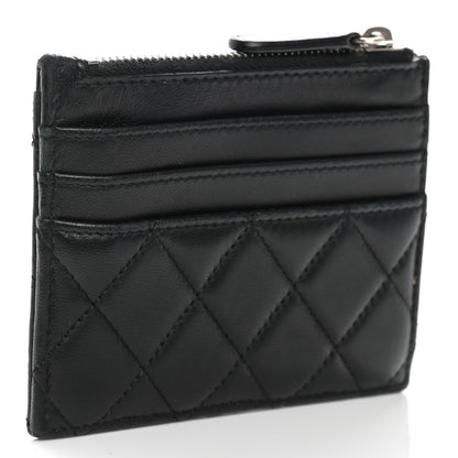 Chanel Lambskin Quilted CC Zip Card Holder Black 3 of 9