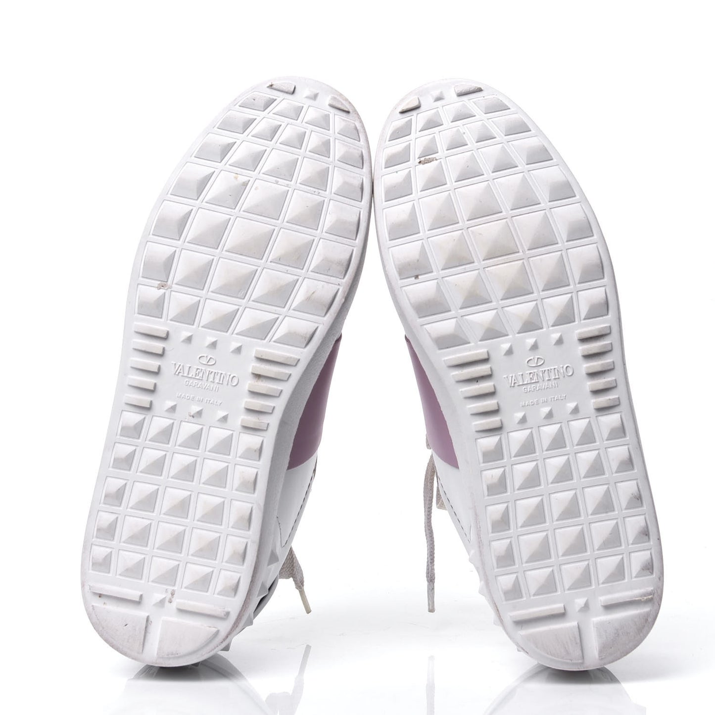Calfskin Rockstud Open Sneakers 36.5 White Lipstick