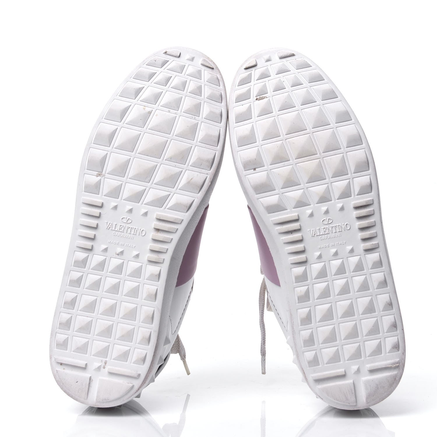 Valentino Garavani Calfskin Rockstud Open Sneakers 36.5 White Lipstick 5 of 6