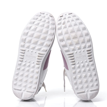 Valentino Garavani Calfskin Rockstud Open Sneakers 36.5 White Lipstick 5 of 6