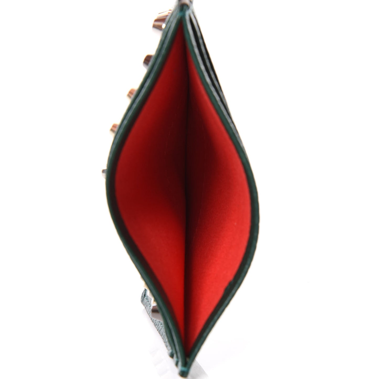 Grained Calfskin Spikes Kios Simple Card Holder Jungle