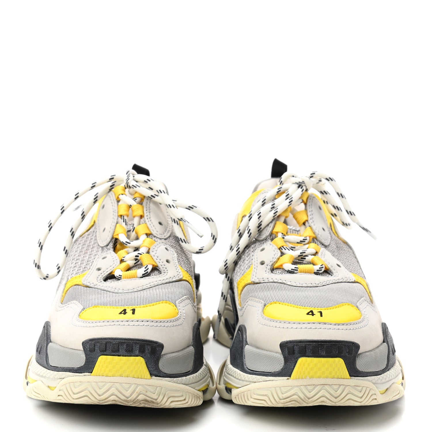 Balenciaga Fabric Mesh Mens Triple S Sneakers 41 Yellow Grey White 2 of 9