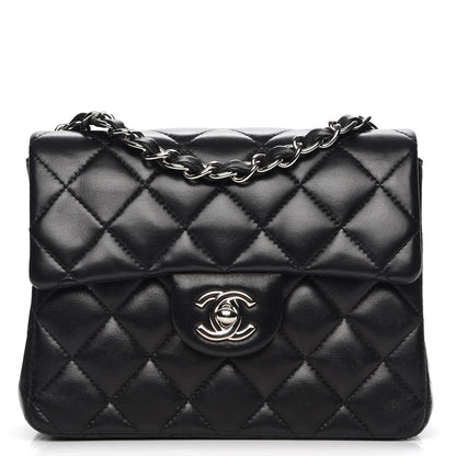 Chanel Lambskin Quilted Mini Square Flap Black 1 of 8